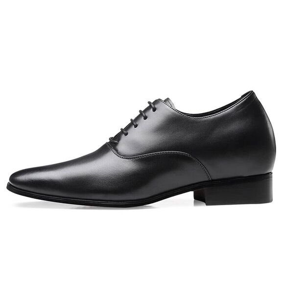 US7 CHAMARIPA Elevator Shoes Men Black Oxford Dress Shoes increase 7cm/2.7\